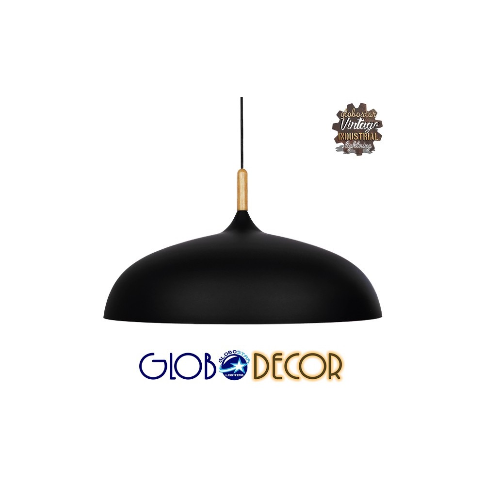 GLOBOSTAR® VALLETE 01259 Μοντέρνο Κρεμαστό Φωτιστικό Οροφής με Ντουί 1 x E27 AC 220-240V IP20 - Μαύρο & Μπεζ - Μ60 x Π60 x Υ35cm